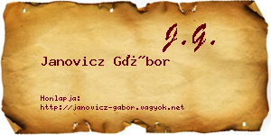 Janovicz Gábor névjegykártya