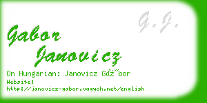 gabor janovicz business card